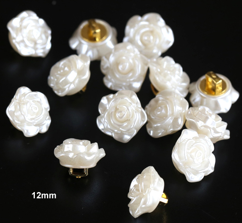 Dried Flower Bulk - 20ピース/ロットサイズ: 12ミリメートルファッション花パール色ボタンアクセサリー樹脂シャツのボタンの装飾 (SS-987)