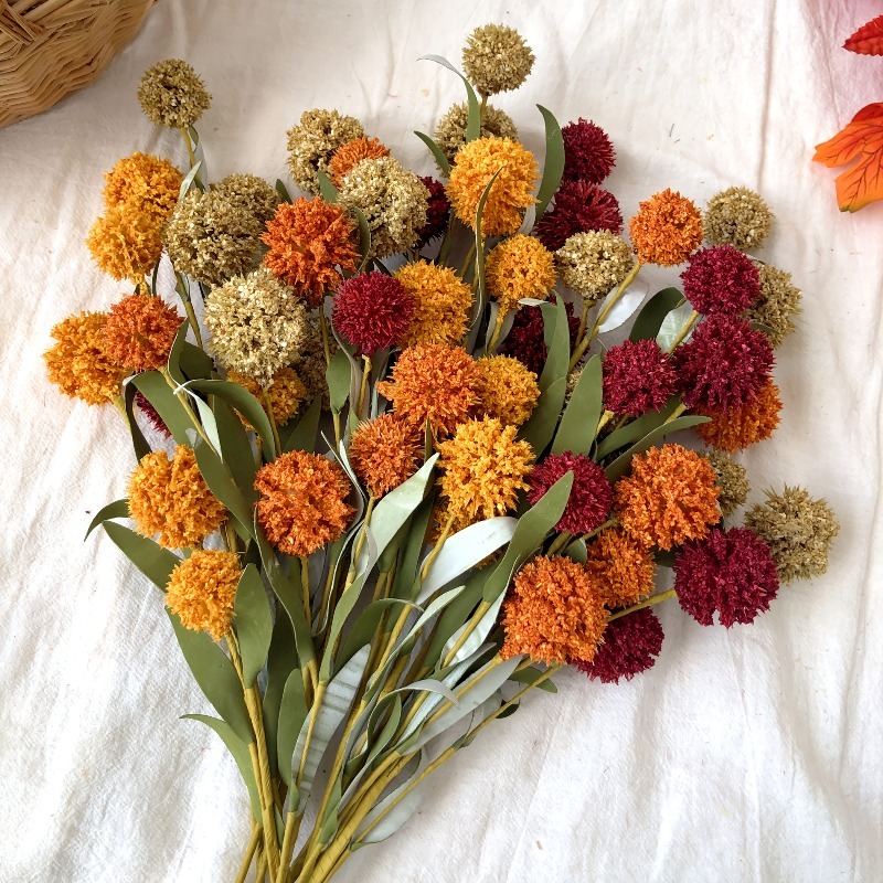 Dried Flower Bulk - 42 センチメートルデイジードライフラワー造花ヘッド家の装飾庭の装飾品結婚式の装飾屋外秋の花茎アクセサリー