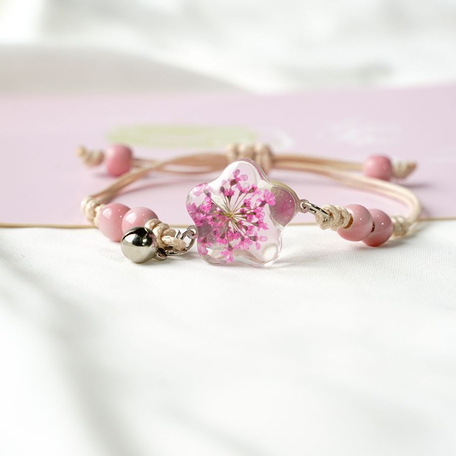 Dried Flower Bulk - カップル用ドライフラワー付きクリスタルブレスレット,ファッションアクセサリー,ガールフレンドへの理想的なギフト,卸売り,#82637