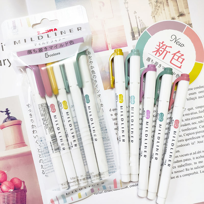 Zebra Pen Sarasa - 新しいゼブラマイルドライナーハイライターマーカー、WKT7 両端ファイバー蛍光ペン DIY 、ハンドブック、描画、POP ポスターアートサプライヤー