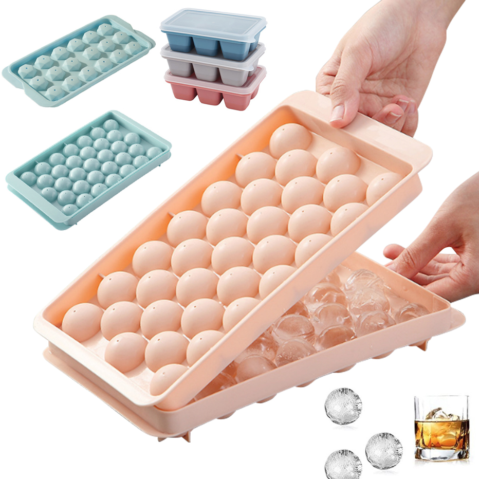 3D ラウンドアイスキューブトレイ蓋付きプラスチックダイヤモ - Coaster Mold Round のレビューと価格