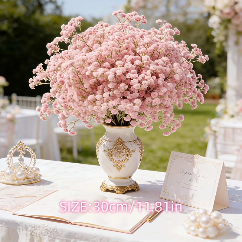 130本の茎を持つピンクのジプソフィラ造花ブーケ、新鮮で美し - Dried Flower Bulk のレビューと価格